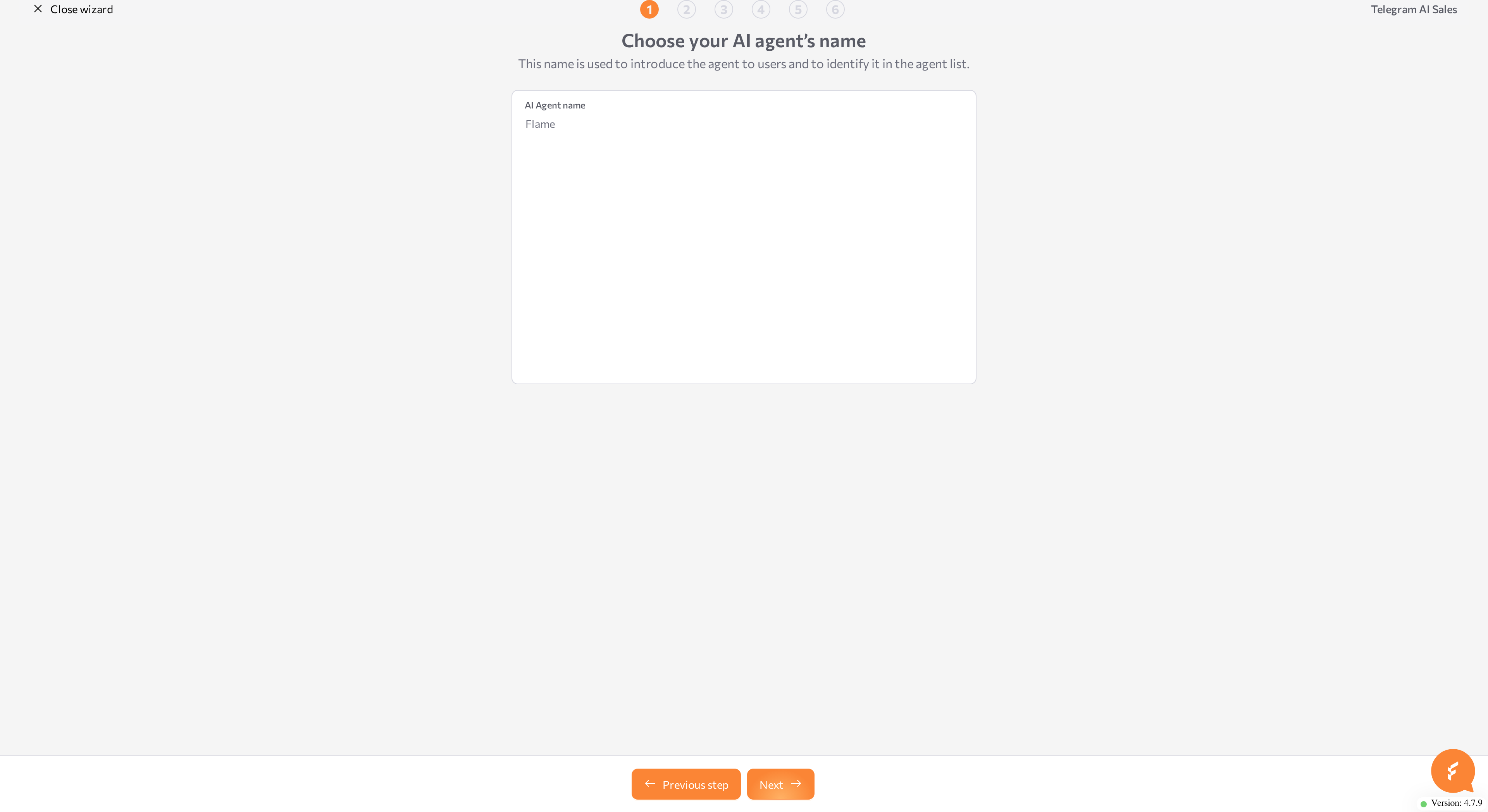 Telegram bot token step with the Telegram token field